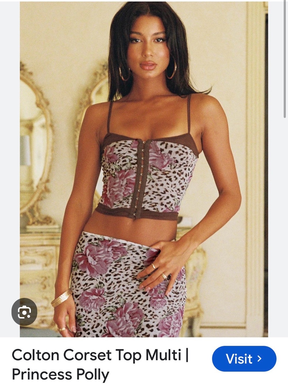 Princess Polly Mauve Floral Leopard Two-Piece Skirt Set